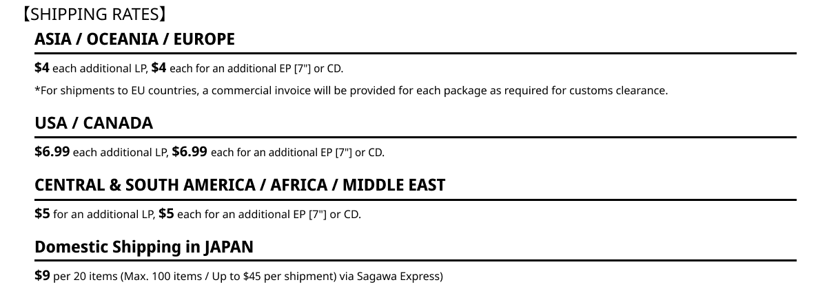 Shipping Rates
